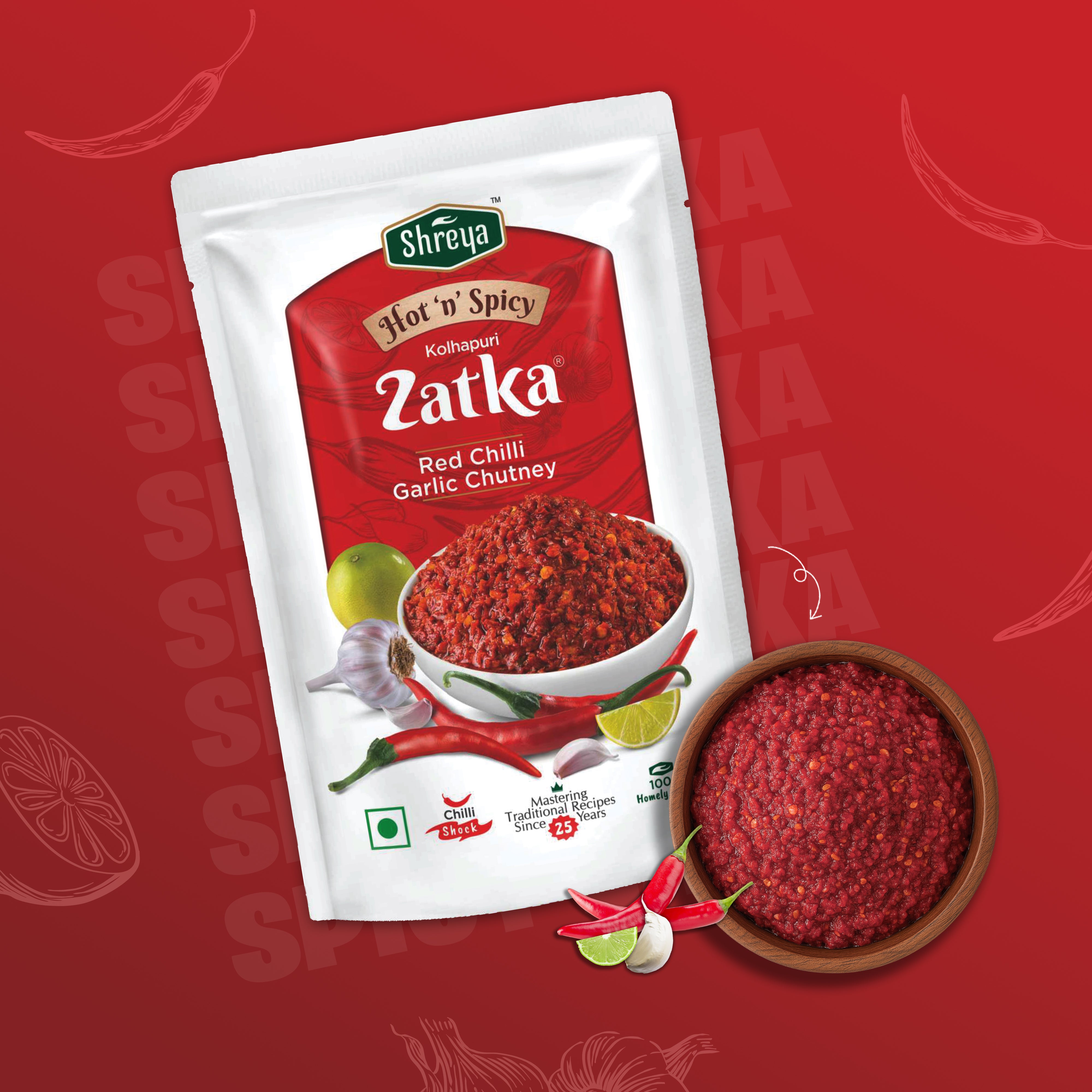 Zatka Red Chilli Garlic Chutney – Shriram Food Industries