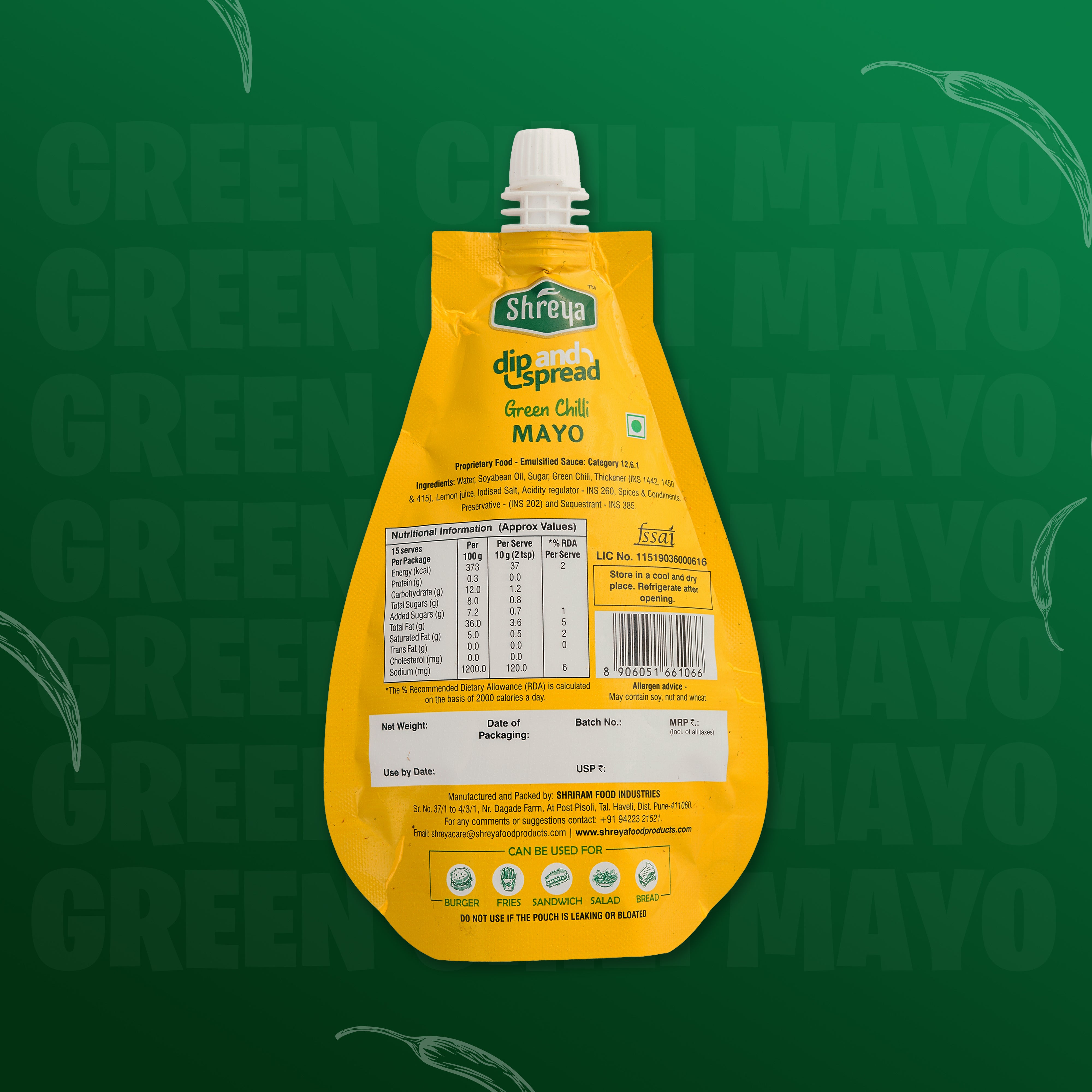 Shreya Dip and Spread – Green Chilli Mayo