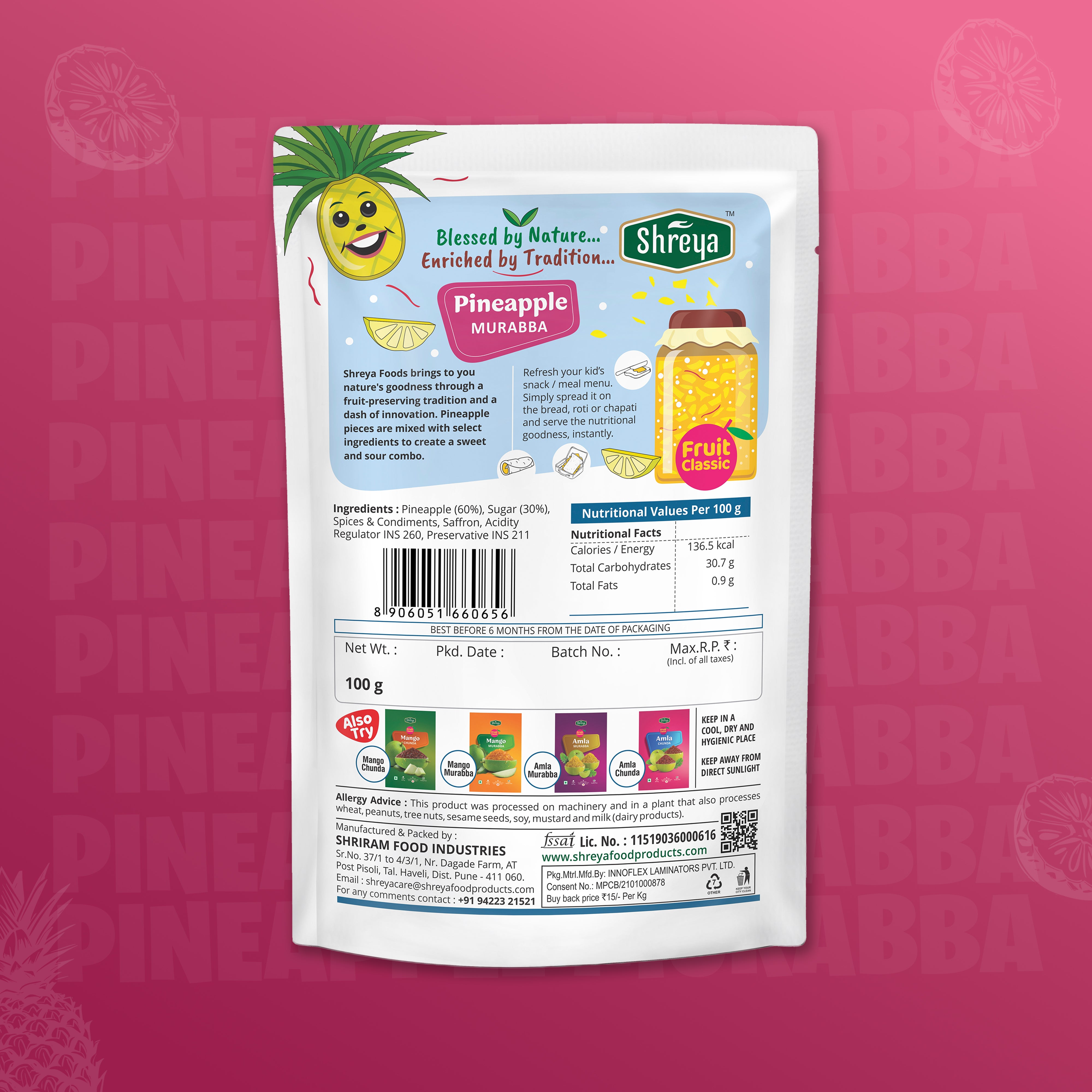 Pineapple Murabba Pouch