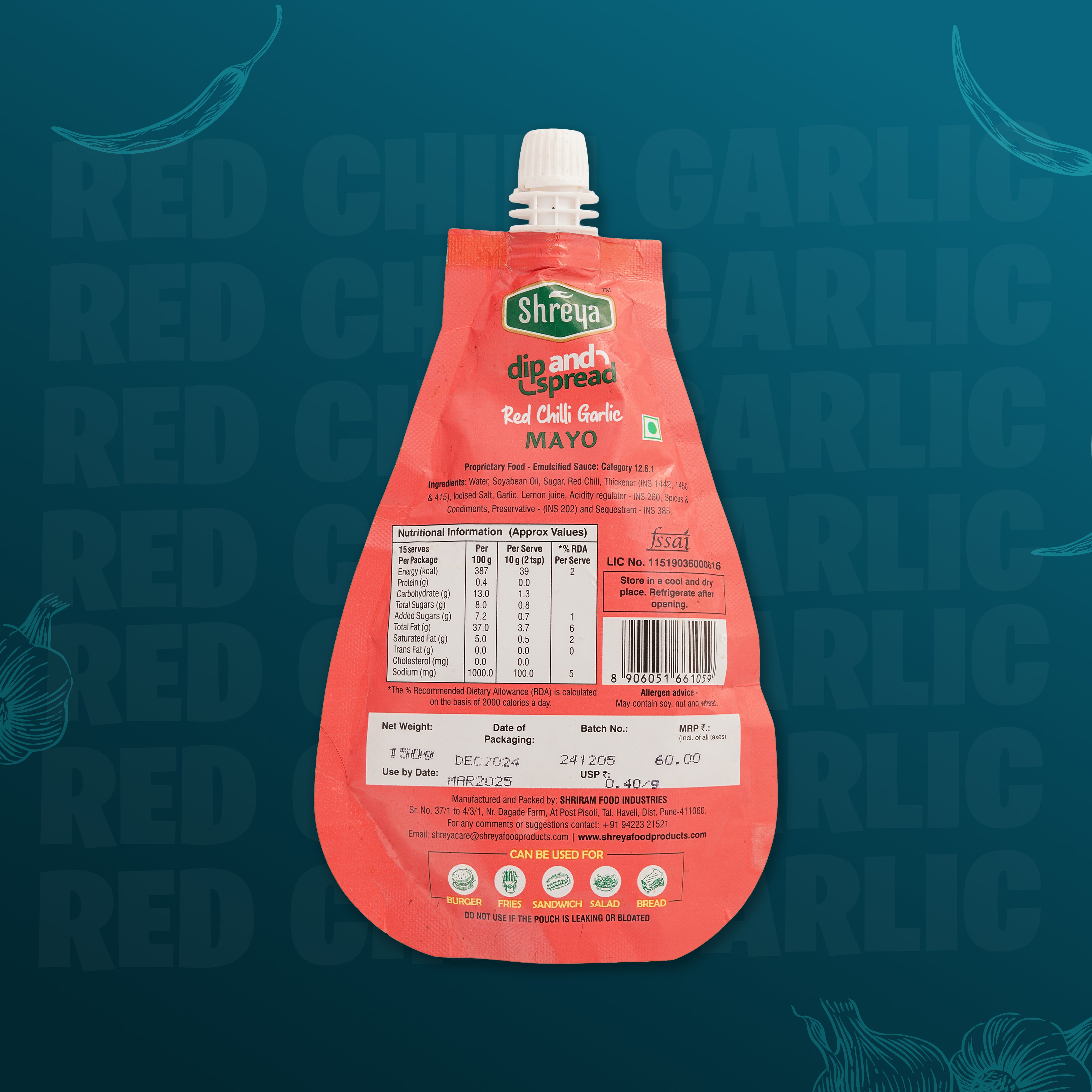 Shreya Dip and Spread – Red Chilli Garlic Mayo